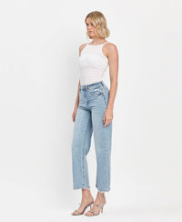 90'S SUPER HIGH RISE ANKLE SLIM WIDE JEANS