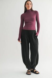 Micro Ribbed Long Sleeve Turtleneck