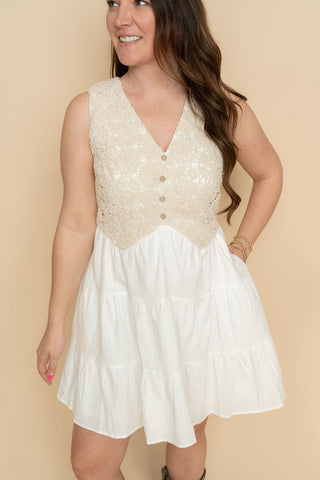 Frannie Crochet Mini Dress - Wild Lavender Boutique
