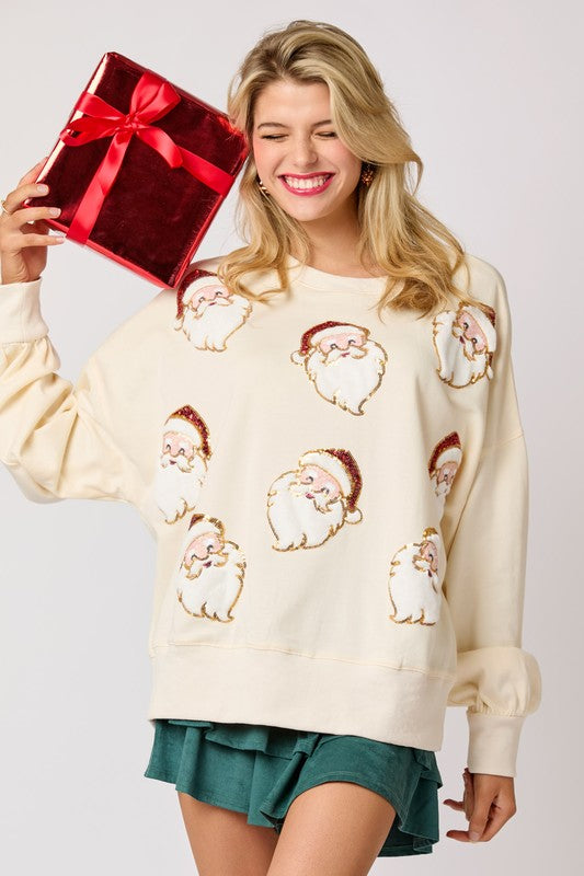 Santa Fuzzy Beard Sweater