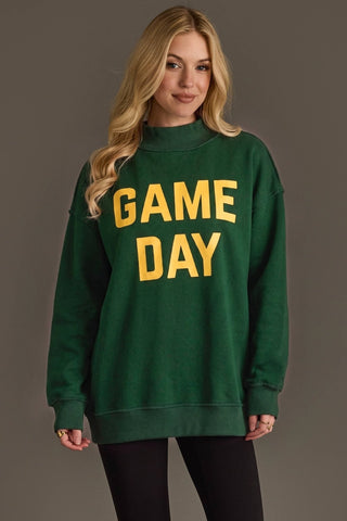 Game Day & Sunday Funday Reversible Sweatshirt - Green - Wild Lavender Boutique