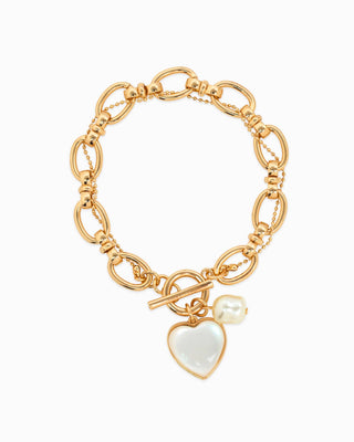 Glossy Heart Twist Chain Toggle Bracelet - Wild Lavender Boutique
