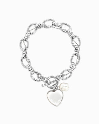 Glossy Heart Twist Chain Toggle Bracelet - Wild Lavender Boutique