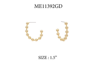 Gold Ball Chain Oval Hoop 1.5" Earring - Wild Lavender Boutique
