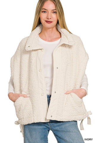 Harlow Oversized Sherpa Vest - Wild Lavender Boutique