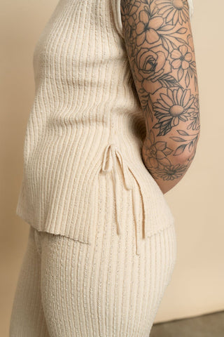 Harmony Knit Short Sleeve Sweater Top - Cream - Wild Lavender Boutique