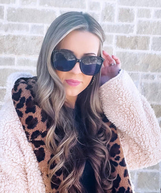 High Class Black - Oversized Square Sunglasses - Wild Lavender Boutique