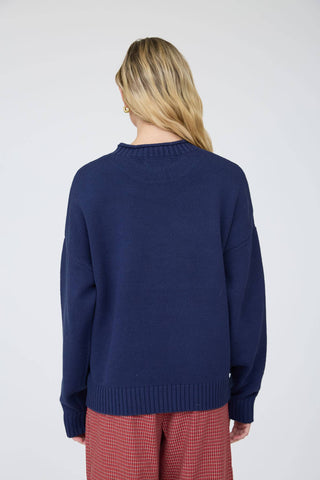 Intarsia Puppy Crew Neck Sweater - Wild Lavender Boutique