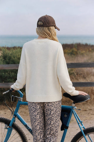 Intarsia Puppy Crew Neck Sweater - Wild Lavender Boutique