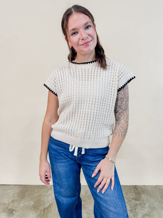 Jensen Short Sleeve Knit Top - Wild Lavender Boutique