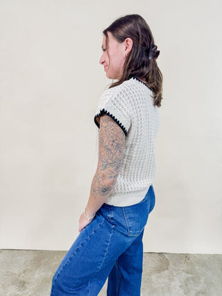 Jensen Short Sleeve Knit Top - Wild Lavender Boutique