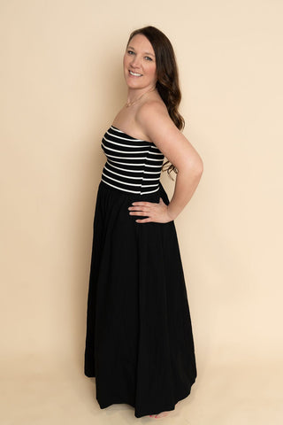 Jillian Strapless Dress - Black - Wild Lavender Boutique