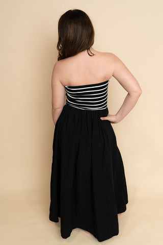 Jillian Strapless Dress - Black - Wild Lavender Boutique