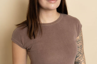 Kit Ribbed Cap Sleeve Tee - Chocolate - Wild Lavender Boutique