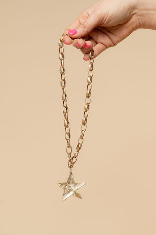 Large Hammered Star Necklace - Wild Lavender Boutique