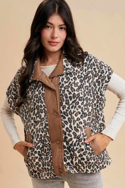 Avery Leopard Sherpa Vest