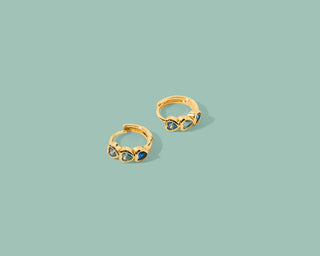 Lettie Blue Heart Huggie Earrings - Wild Lavender Boutique