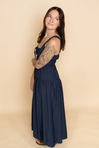 Lilo Midi Dress - Navy - Wild Lavender Boutique