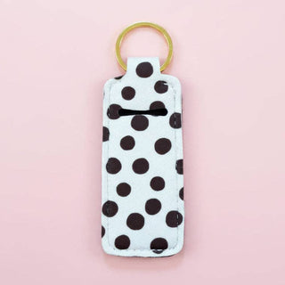 Lip Balm Keychain Holder - Brown Polka Dots - Wild Lavender Boutique
