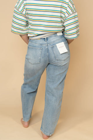Loververt High Rise Barrel Jeans - Light Wash - Wild Lavender Boutique