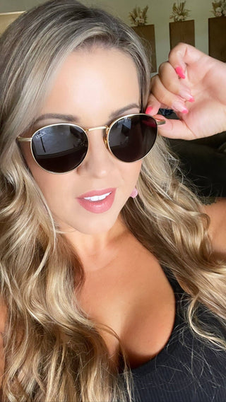 Luna - Unisex Polarized Small Round Sunglasses - Wild Lavender Boutique