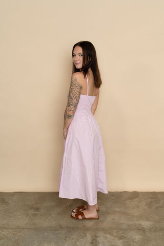 Mallory Striped Midi Dress - Pink - Wild Lavender Boutique