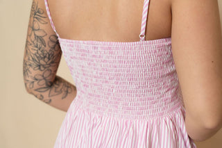 Mallory Striped Midi Dress - Pink - Wild Lavender Boutique