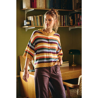 Maple Street Striped Cardigan Sweater - Wild Lavender Boutique