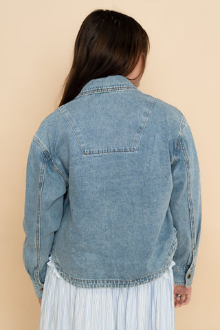 Marissa Medium Wash Denim Jacket - Wild Lavender Boutique