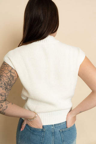 Marley Mock Neck Sweater - Cream - Wild Lavender Boutique