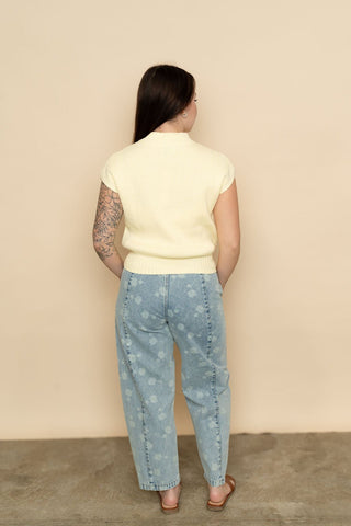 Marley Mock Neck Sweater - Yellow - Wild Lavender Boutique