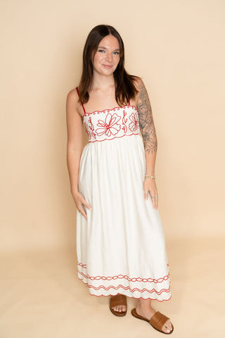 Marta Embroidered Maxi Dress - Wild Lavender Boutique