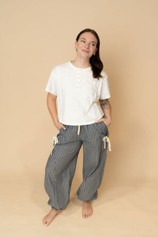 Mel Short Sleeve Knit Henley - Wild Lavender Boutique