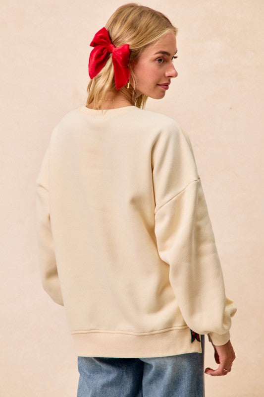 Merry Side Bow Sweatshirt
