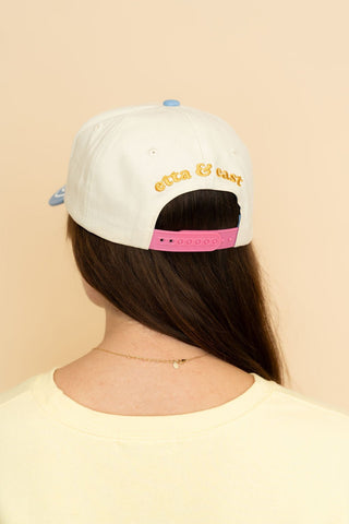 Mother Patchwork Trucker Hat - Cream/Blue - Wild Lavender Boutique