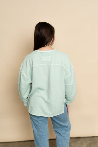 Moxie Long Sleeve Knit Top - Mint - Wild Lavender Boutique