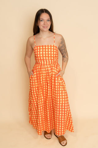 Olivia Plaid Maxi Dress