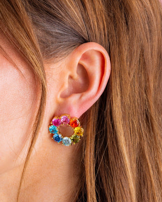 Paige Colorful Gem Drop Earrings - Wild Lavender Boutique