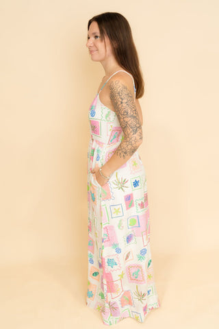 Piper Printed Maxi Dress - Pink - Wild Lavender Boutique