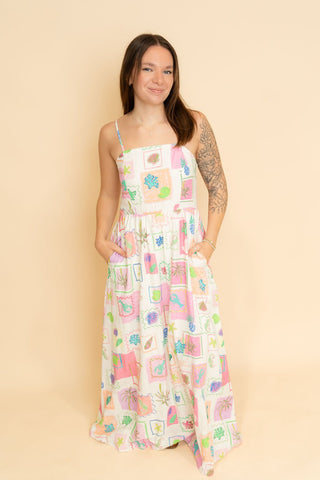 Piper Printed Maxi Dress - Pink - Wild Lavender Boutique