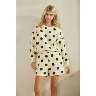 Polka Dot Sweatshorts - Wild Lavender Boutique