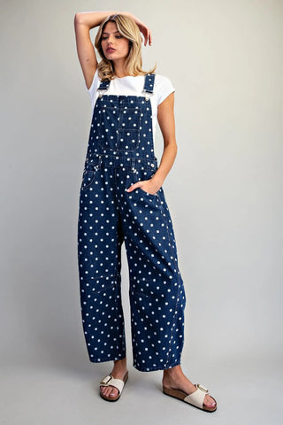 Cora Polka Dot Barrel Overall