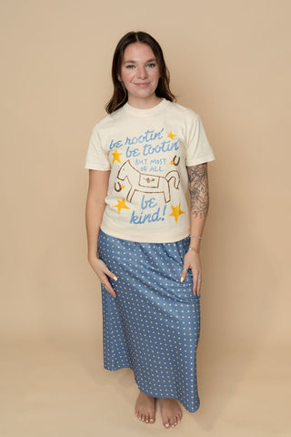 Rachel Polka Dot Midi Skirt - Blue - Wild Lavender Boutique