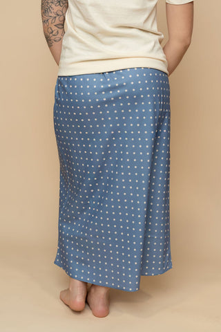 Rachel Polka Dot Midi Skirt - Blue - Wild Lavender Boutique
