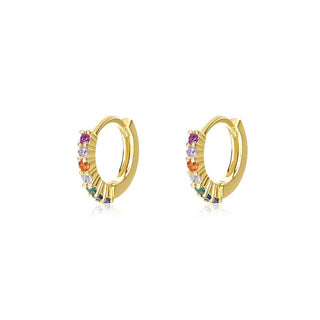 Rainbow Hoop Earrings in 925 Sterling Silver - Wild Lavender Boutique