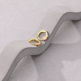 Rainbow Hoop Earrings in 925 Sterling Silver - Wild Lavender Boutique
