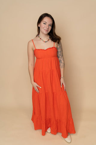 Reese Maxi Dress - Orange - Wild Lavender Boutique