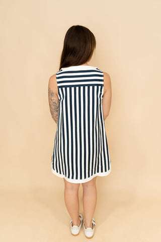 Remi Striped Mini Dress - Navy - Wild Lavender Boutique