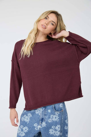 Riley Crew Neck Sweater - Wild Lavender Boutique