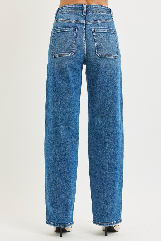 Risen Wide Leg Jeans